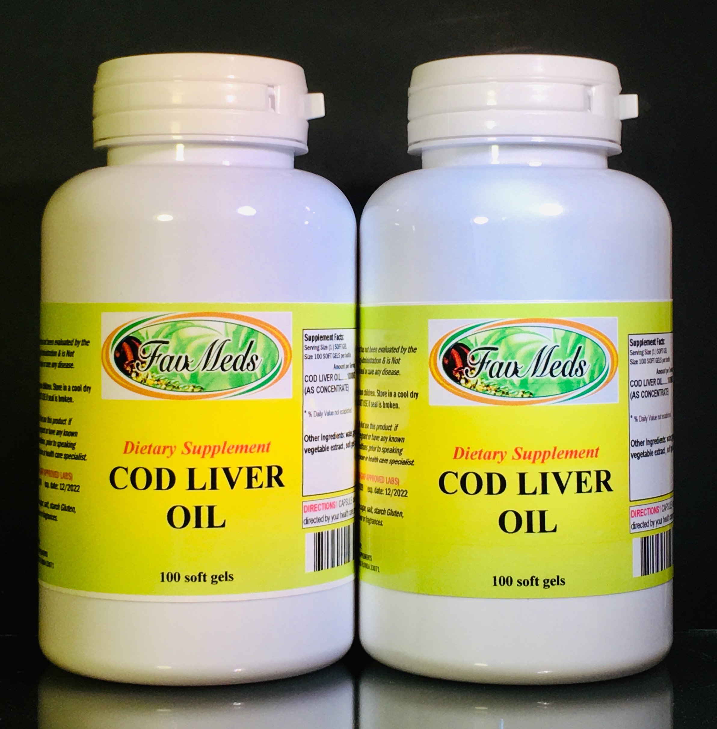 Cod Liver Oil 1250mg - 200 (2x100) soft gels